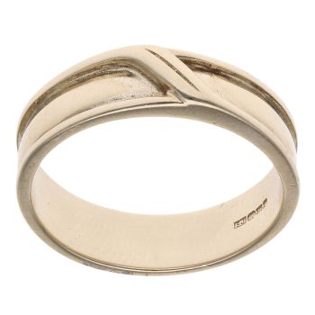 9ct Yellow Gold 5.1mm Patterned Wedding Band