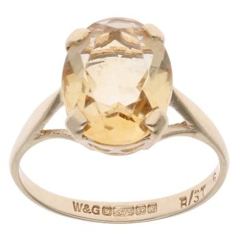 9ct Yellow Gold Citrine Single Stone Ring