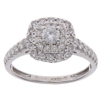 18ct White Gold 0.80ct Brilliant Cut Diamond Cluster Ring