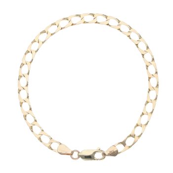 9ct Yellow Gold Square Curb Bracelet 8"