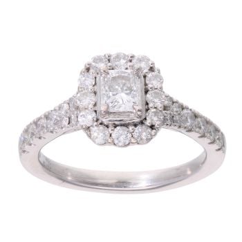 Platinum 1.28ct Diamond Cluster Ring