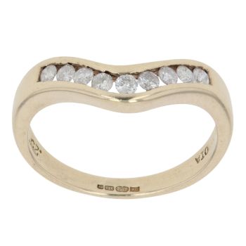 9ct Yellow Gold 0.25ct Brilliant Cut Diamond Wishbone Ring