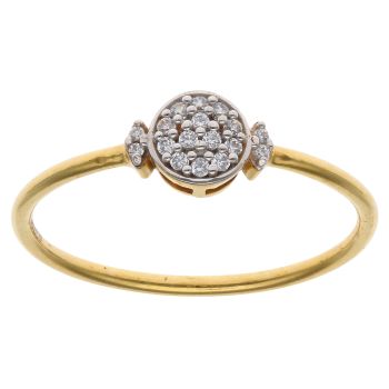 22ct Yellow and White Gold Cubic Zirconia Cluster Ring