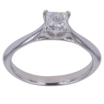 18ct White Gold 0.50ct Princess Cut Diamond Solitaire Ring