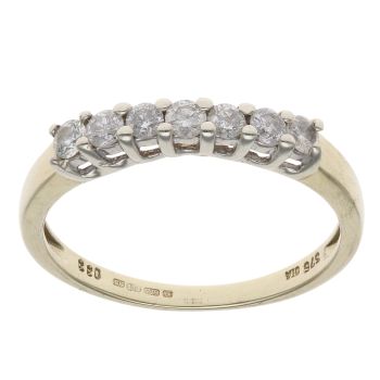 9ct Yellow Gold 0.33ct Brilliant Cut Diamond Half Eternity Ring