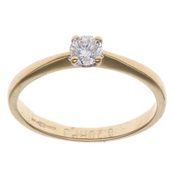 18ct Yellow Gold 0.20ct Brilliant Cut Diamond Solitaire Ring