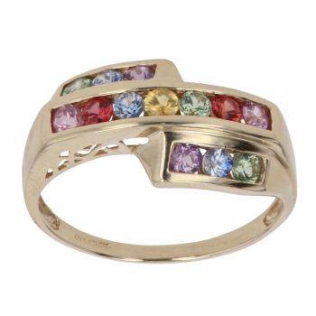 9ct Yellow Gold Multi Gemstone Ring