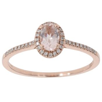 9ct Rose Gold 0.12ct Diamond and Yellow Gemstone Cluster Ring