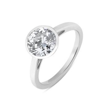 9ct White Gold 2.00ct Brilliant Lab Grown Diamond Solitaire Ring