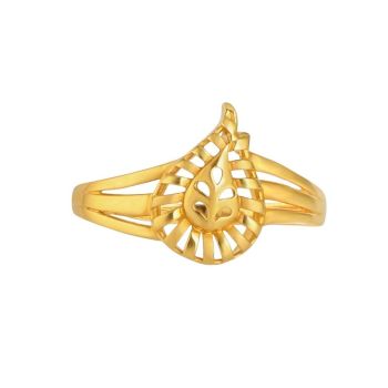 22ct Yellow Gold Ring Floral Plain Ring