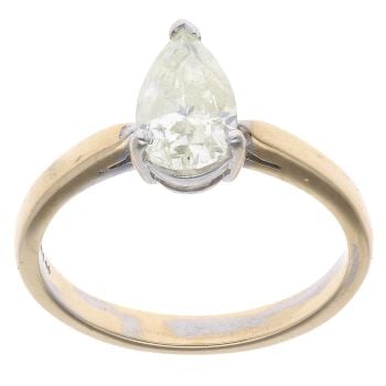 18ct Yellow Gold 1.32ct Pear Cut Diamond Solitaire Ring