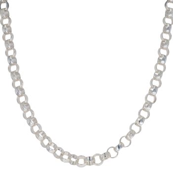 Sterling Silver Patterned And Plain Belcher Chain 24"