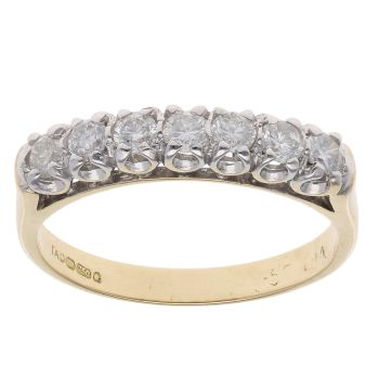 18ct Yellow Gold 0.50ct Brilliant Cut Diamond Half Eternity Ring