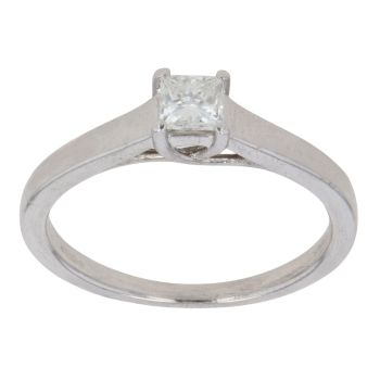 Platinum 0.30ct Princess Cut Diamond Solitaire Ring