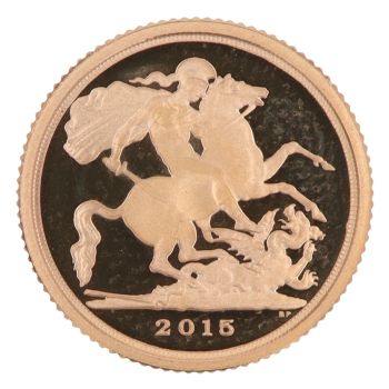 2015 Elizabeth II Fifth Portrait UK Quarter Sovereign Coin
