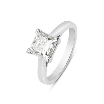 18ct White Gold 2.00ct Princess Cut Diamond Solitaire Ring G VS And Lab Grown