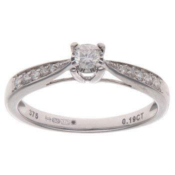 9ct White Gold 0.19ct Diamond Solitaire Ring