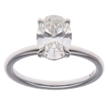 9ct White Gold 2.20ct Oval Cut Lab Grown Diamond Solitaire Ring