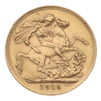 1913 George V Large Head UK Full Sovereign Coin