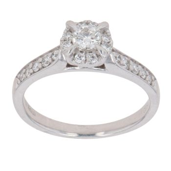 Platinum 0.40ct Brilliant Cut Diamond Cluster Ring