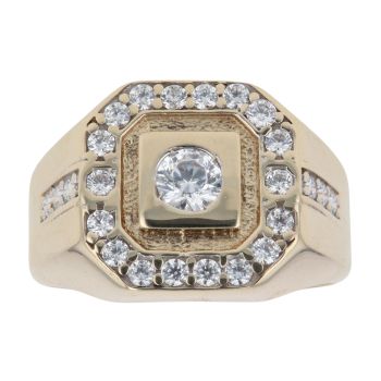 9ct Yellow Gold Cubic Zirconia Signet Ring