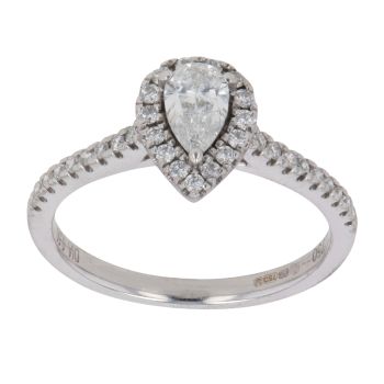 18ct White Gold 0.50ct Pear And Brilliant Cut Cluster Ring