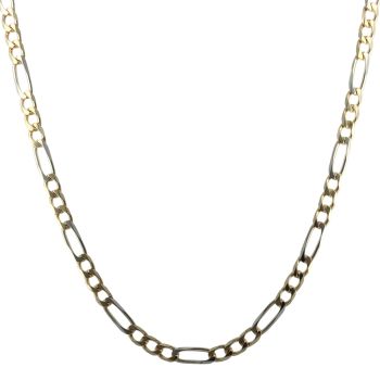 18ct Yellow and White Gold Figaro Chain 20"