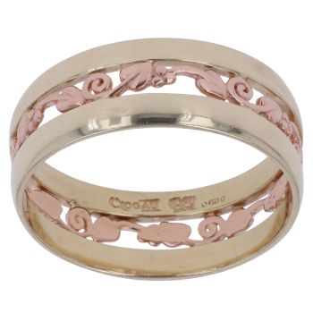 9ct Yellow and Rose Gold Tree Of Life Cut Out Clogau Ring