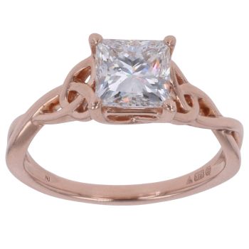 9ct Rose Gold 1.50ct Princess Cut Lab Grown Diamond Solitaire Ring