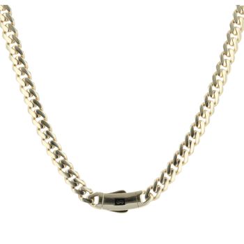 14ct Yellow Gold Monaco Classic Plain Lock Curb Chain 18"