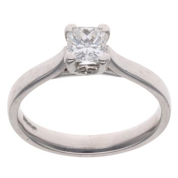 Platinum 0.61ct Princess Cut Diamond Solitaire Ring