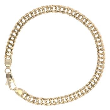 14ct Yellow Gold Double Curb Bracelet 8"