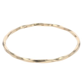 9ct Yellow Gold Patterned Twist Bangle
