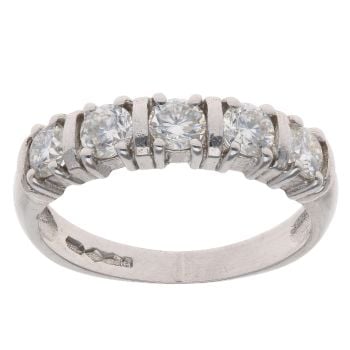 Platinum Moissanite Five Stone Ring