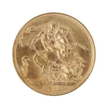 1912 George V Large Head UK Full Sovereign Coin