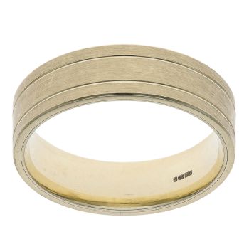 9ct Yellow Gold Stripe Wedding Band 5.9mm