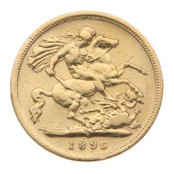 1895 Victoria Old Head UK Half Sovereign Coin