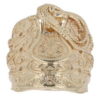 9ct Yellow Gold Patterned Saddle Ring