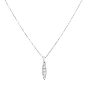 18ct White Gold 0.33ct Brilliant Cut Diamond Pendant And Chain 16"