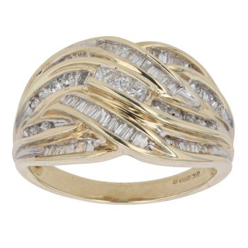 9ct Yellow Gold 1.00ct Diamond Fancy Ring