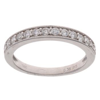 18ct White Gold 0.36ct Brilliant Cut Diamond Half Eternity Ring