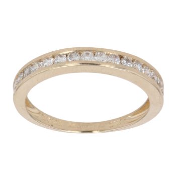 14ct Yellow Gold Cubic Zirconia Half Eternity Ring