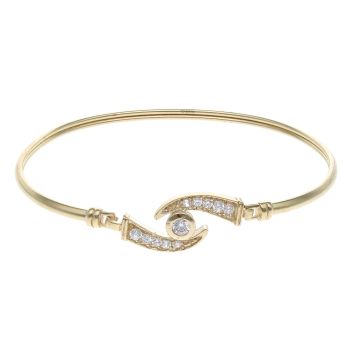 9ct Yellow Gold Cubic Zirconia Twist Bangle