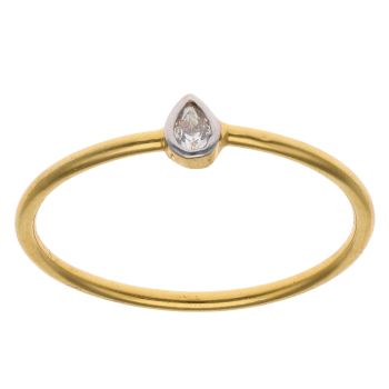 22ct Yellow Gold Cubic Zirconia Single Stone Ring