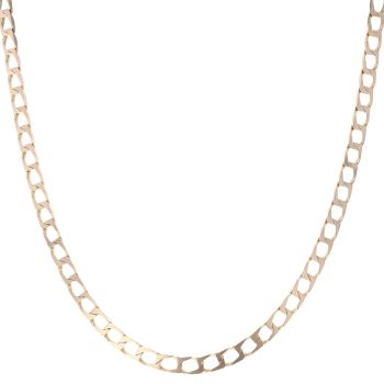 9ct Yellow Gold Rectangle Curb Chain 18"