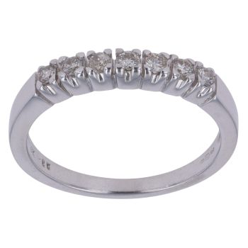 9ct White Gold 0.25ct Brilliant Cut Diamond Half Eternity Ring