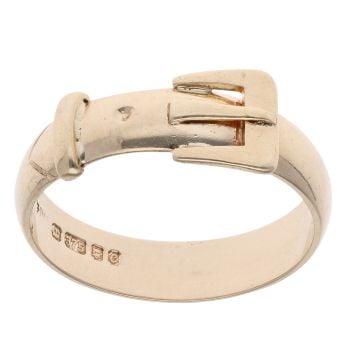 9ct Yellow Gold Plain Buckle Ring