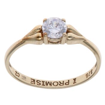 9ct Yellow Gold Cubic Zirconia Single Stone Ring