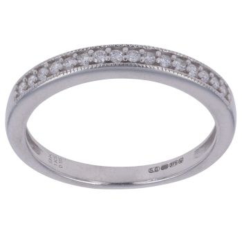 9ct White Gold 0.11ct Diamond Half Eternity Ring