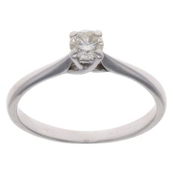 18ct White Gold 0.33ct Brilliant Cut Diamond Solitaire Ring